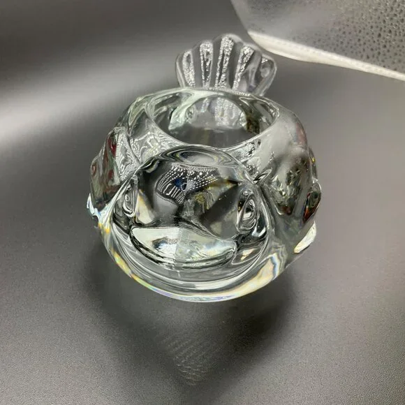 Vintage Clear Glass Bird Figurine Candle Holder Votive Tea Light Paperweight - Picture 5 of 11